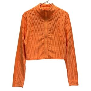 Echelon Fluorescent Orange Textured Zip-Up Crop Jacket. Size XL 
NWT